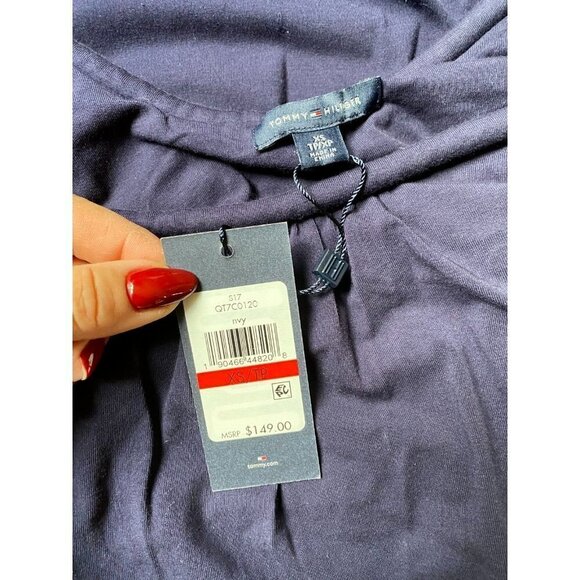 Tommy Hilfiger BNWT womens blue long maxi dress NEW sz xsmall - Picture 6 of 7